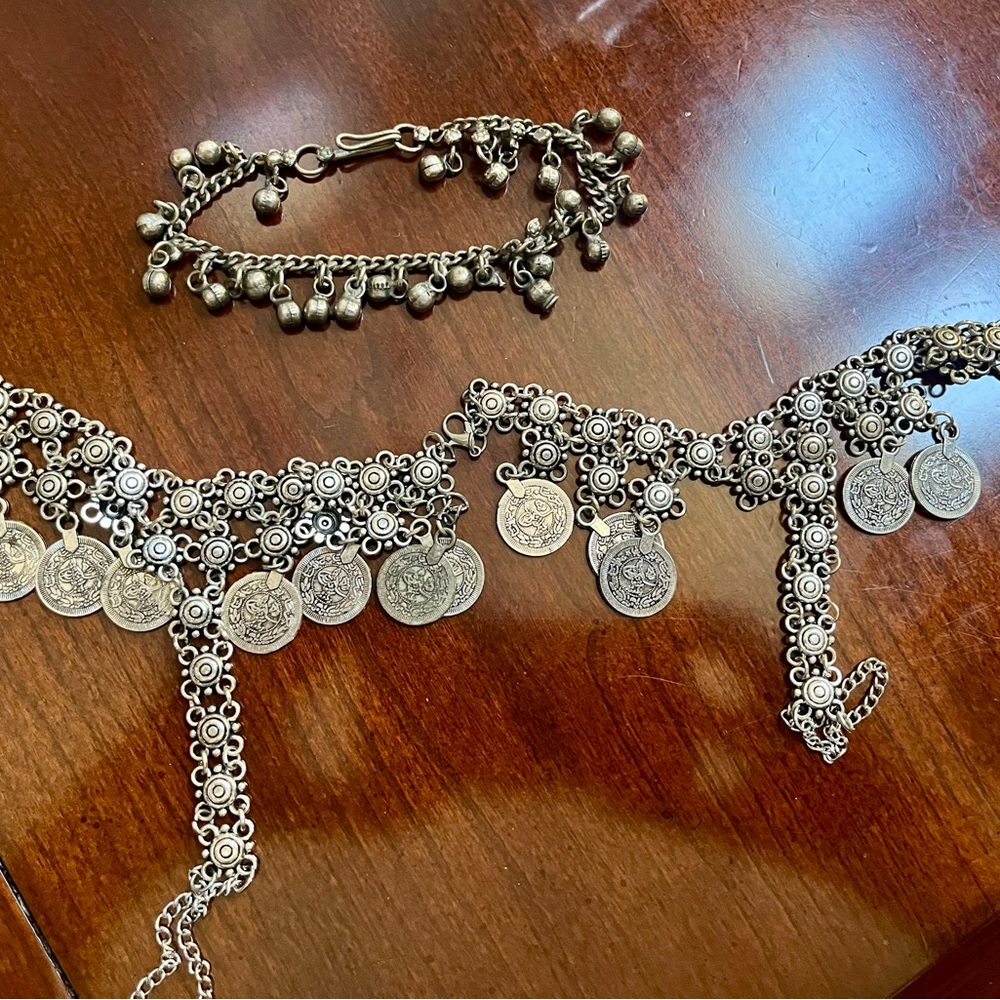 Belly Dancer Anklet and 2 Barefoot Sandals Set
